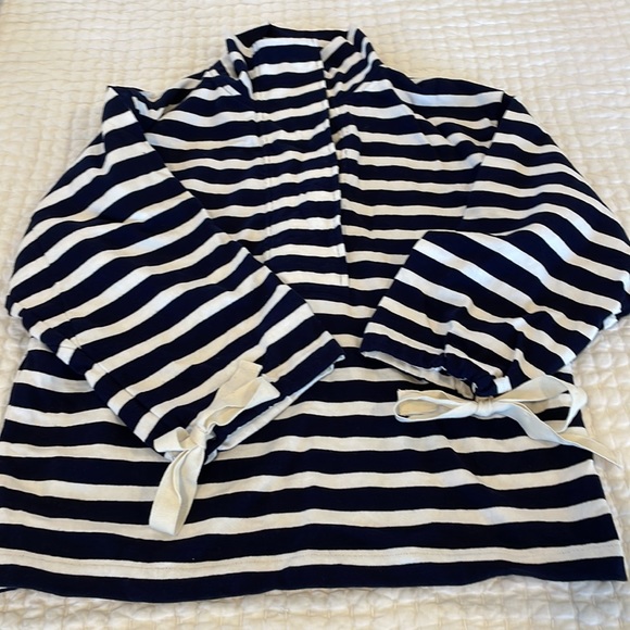 J.Crew Striped Snap Neck Knit Popover Top - Picture 6 of 7